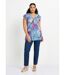 T-shirt long évasé col V drapé-3