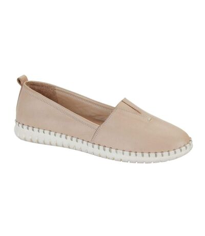 Mod Comfys Womens/Ladies Softie Leather Casual Shoes (Sand) - UTDF2162