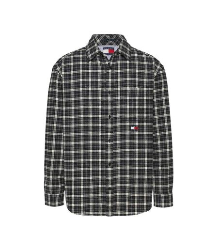Mens Badge Flannel Pocket Shirt Black Tommy Jeans
