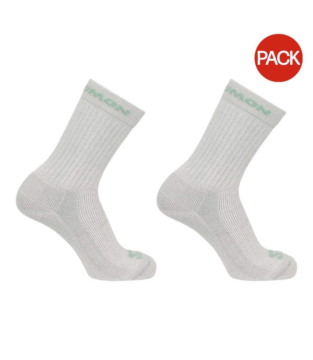 Lot De 2  Chaussettes Femme Gris Vert Salomon-1