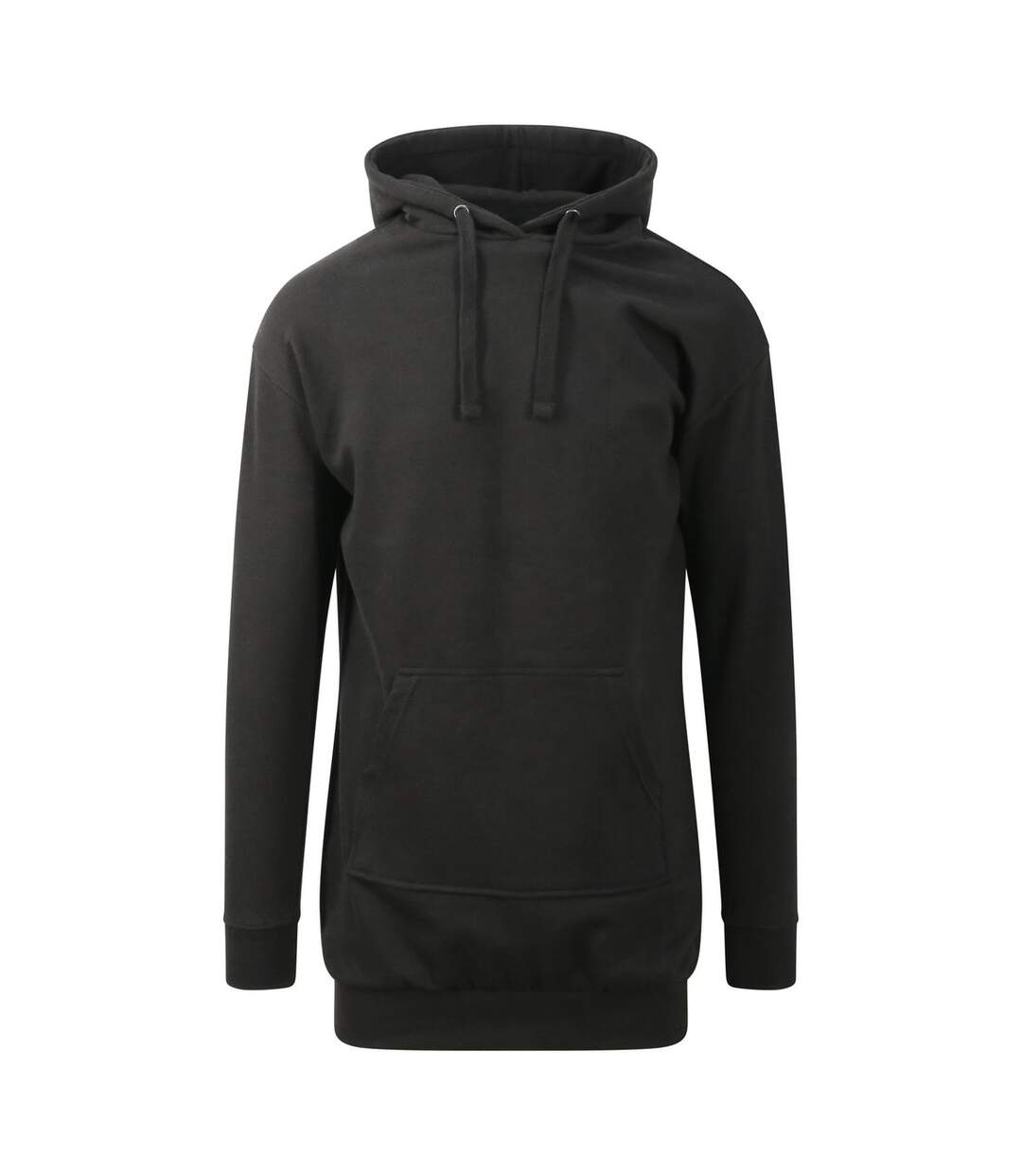 Sweat long à capuche - robe pour femme - JH015 - noir-1