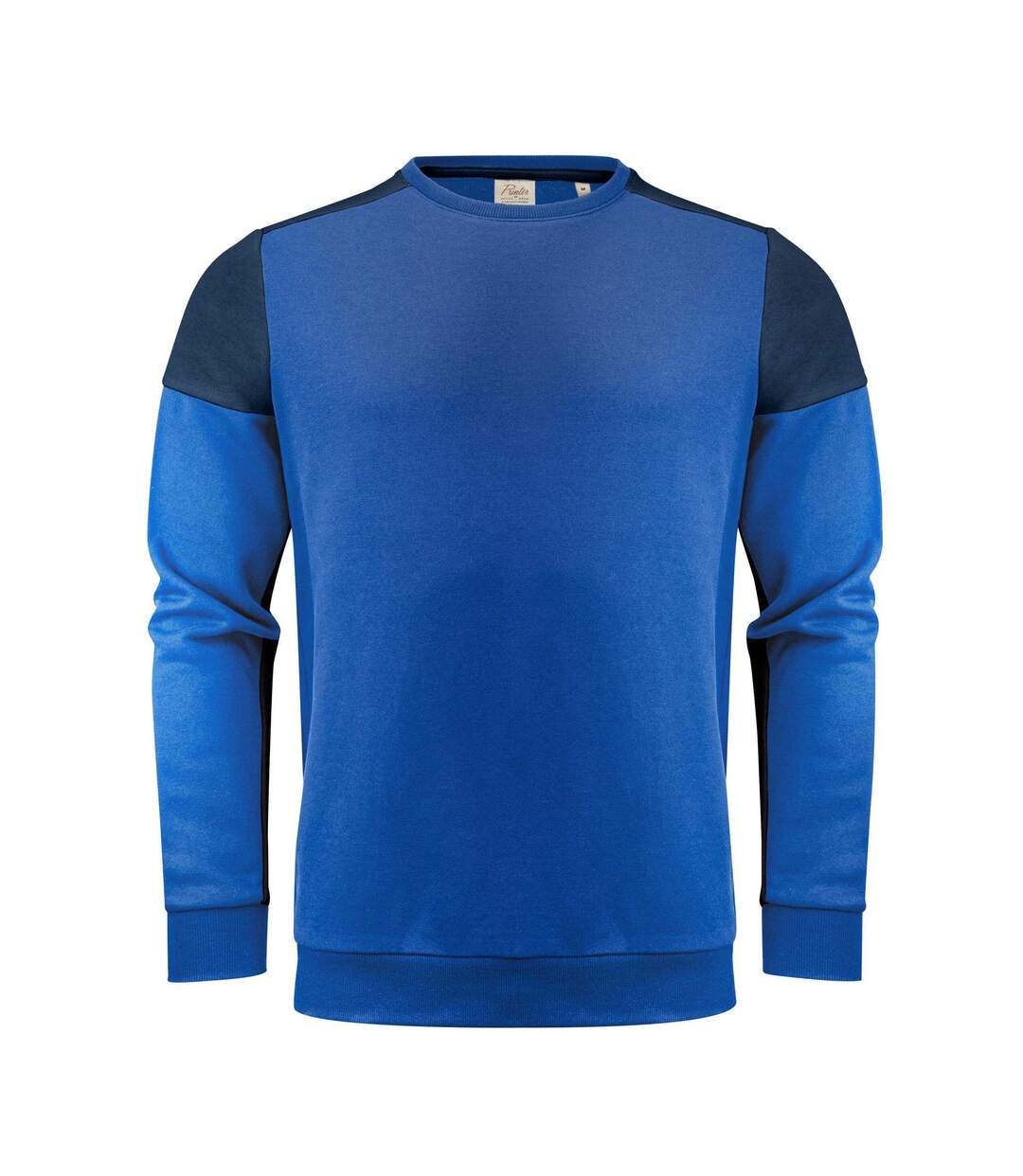 Mens Contrast Crew Neck Sweatshirt Cobalt Navy Printer PRIME-1