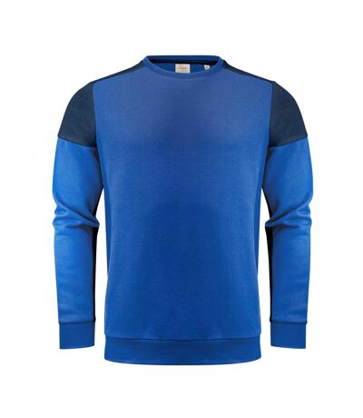 Mens Contrast Crew Neck Sweatshirt Cobalt Navy Printer PRIME