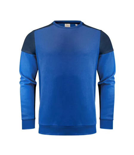 Mens Contrast Crew Neck Sweatshirt Cobalt Navy Printer PRIME