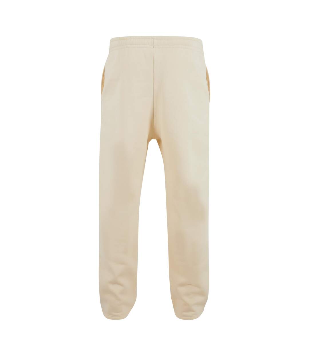 Unisex adult fluffy jogging bottoms white sand Build Your Brand-2