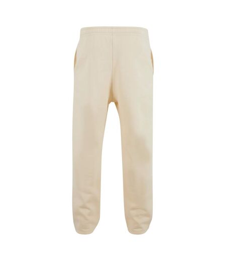 Unisex adult fluffy jogging bottoms white sand Build Your Brand