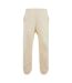 Unisex adult fluffy jogging bottoms white sand Build Your Brand-2