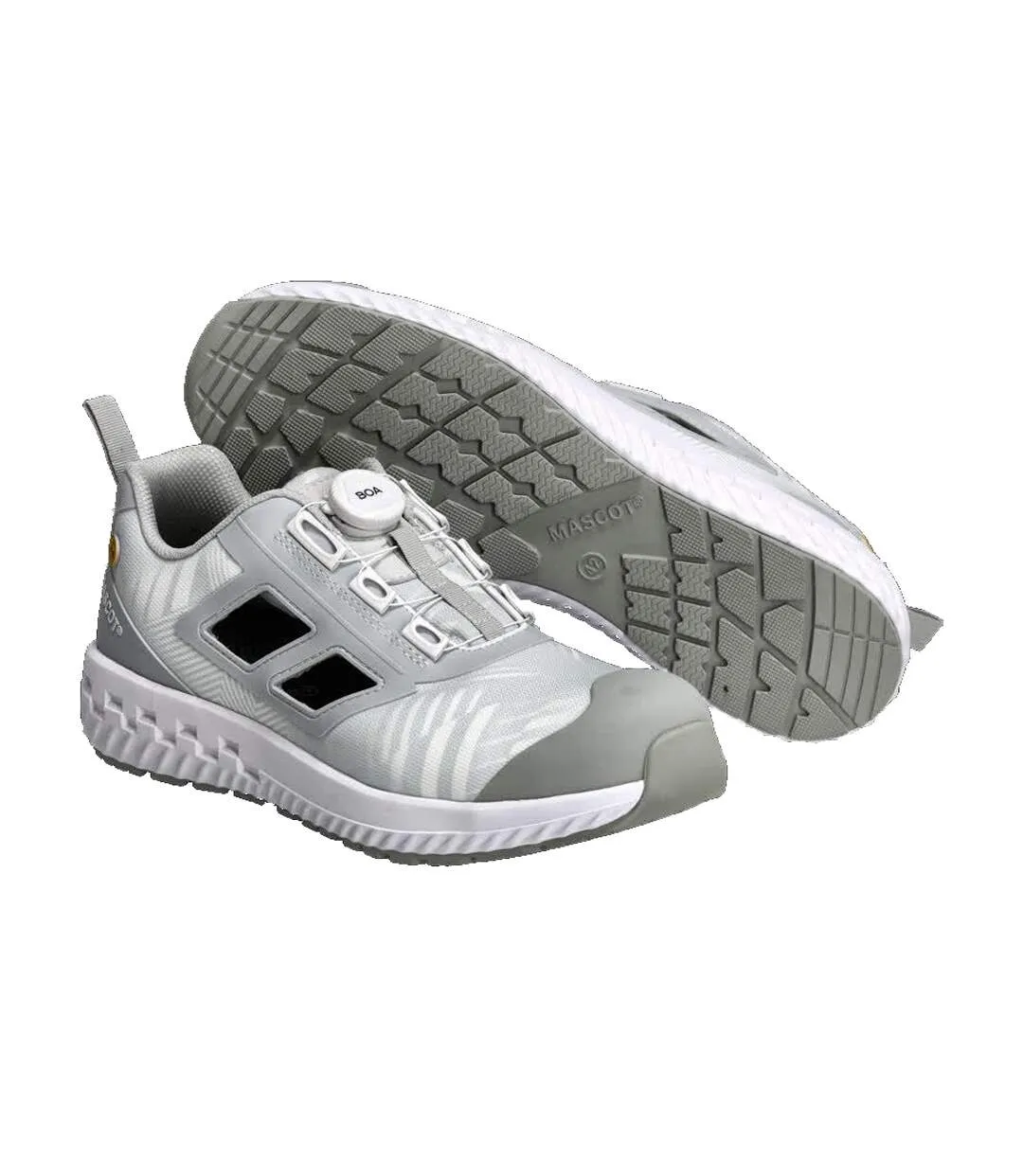 Mens Logo Safety Shoes White Light Grey Mascot-4