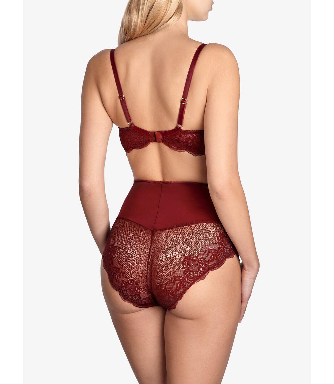 Slip taille haute Primerose bordeaux Ajour-3