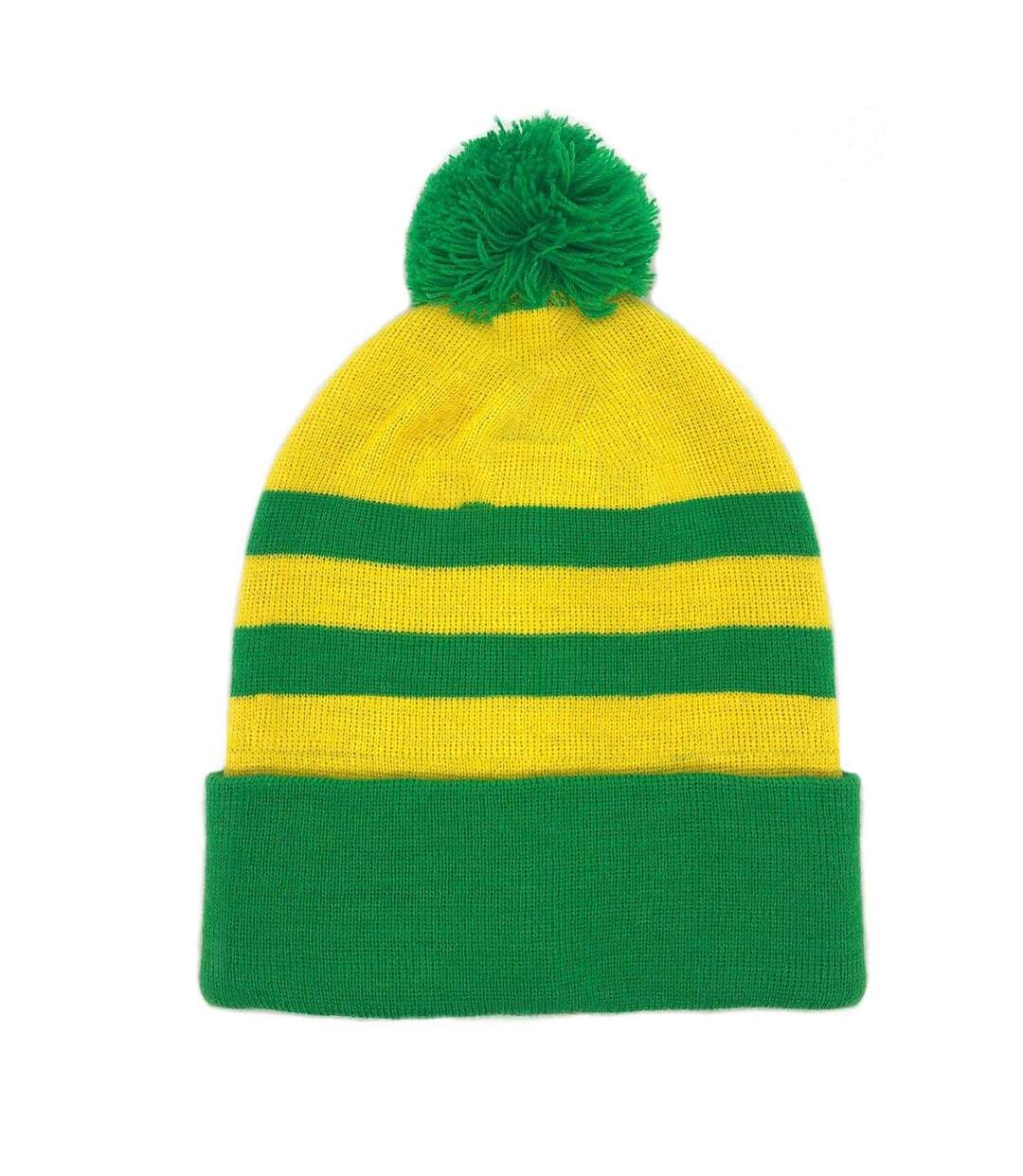 Norwich Retro Bobble Football Beanie Yellow Green Fan Originals-2