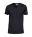 T-shirt À Manches Courtes Et Col En V Homme Noir Gildan-2