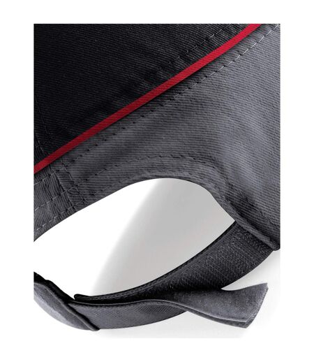 Casquette Teamwear Competition Noir Gris Foncé Rouge Classique Beechfield