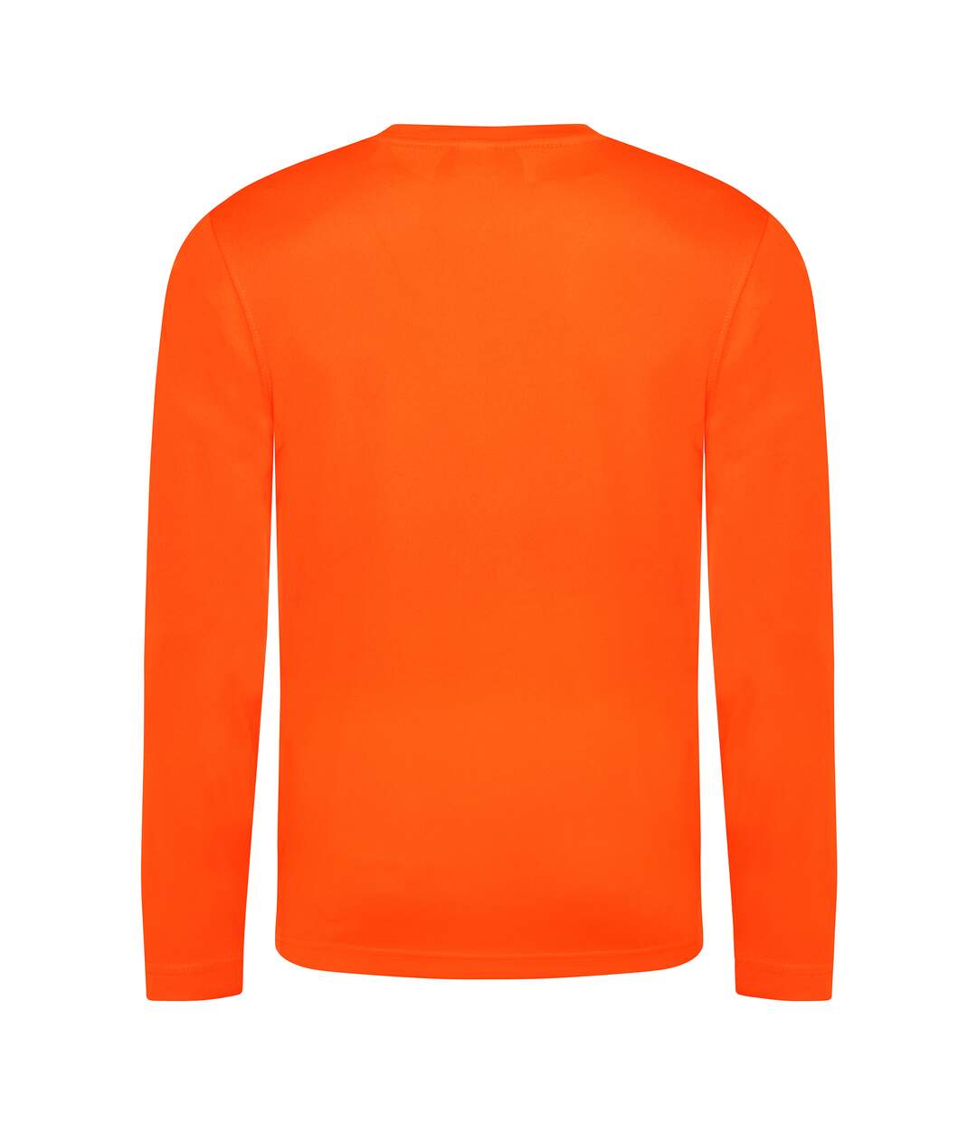 Just Cool Mens Long Sleeve Cool Sports Performance Plain T-Shirt (Electric Orange)