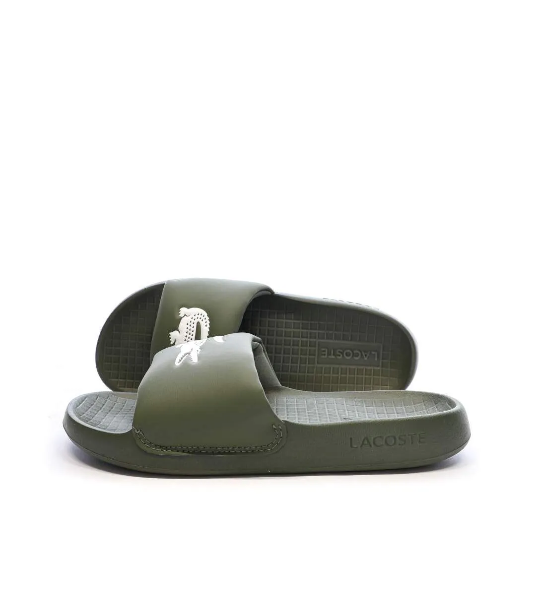 Claquettes kaki homme lacoste serve slide 1.0-1