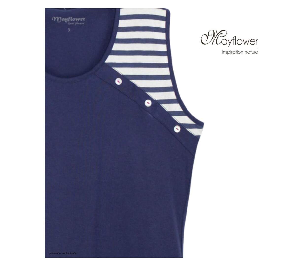 Tee-shirt sans manches TF192M Mode Directe : Débardeur fantaisie 100% coton au look marin-4