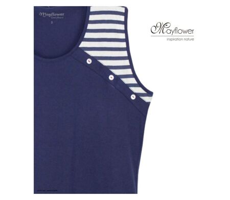 Tee-shirt sans manches TF192M Mode Directe : Débardeur fantaisie 100% coton au look marin