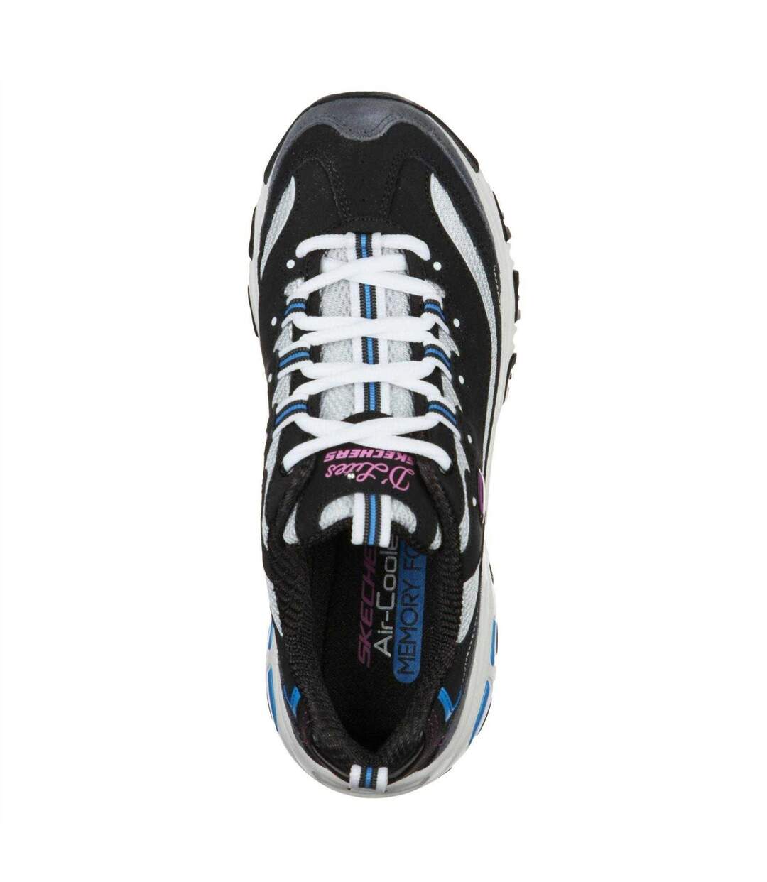 Womens/ladies Mesh Trainers Black Blue Skechers-3