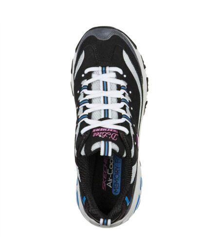 Womens/ladies Mesh Trainers Black Blue Skechers