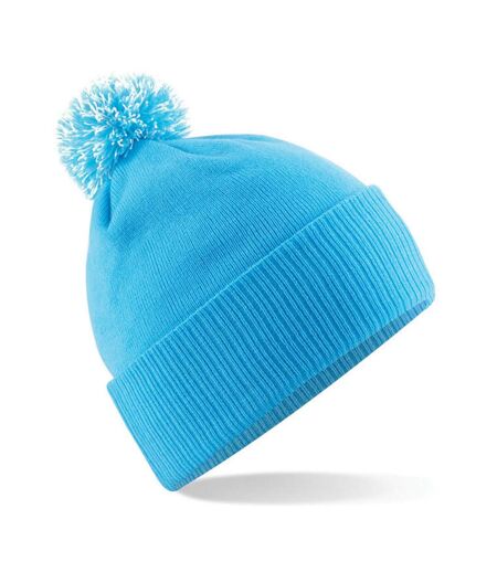 Adultes Bonnet Unisexe Snowstar Bleu Surf Blanc Cassé Beechfield