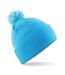 Adultes Bonnet Unisexe Snowstar Bleu Surf Blanc Cassé Beechfield-2