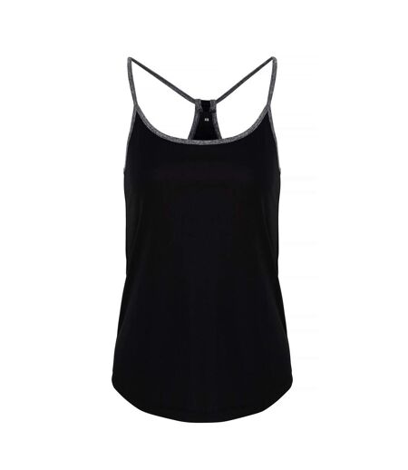 Débardeur de yoga femme noir/noir chiné TriDri