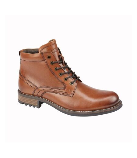 Roamers Mens Elgin Leather Ankle Boots (Tan) - UTDF2198