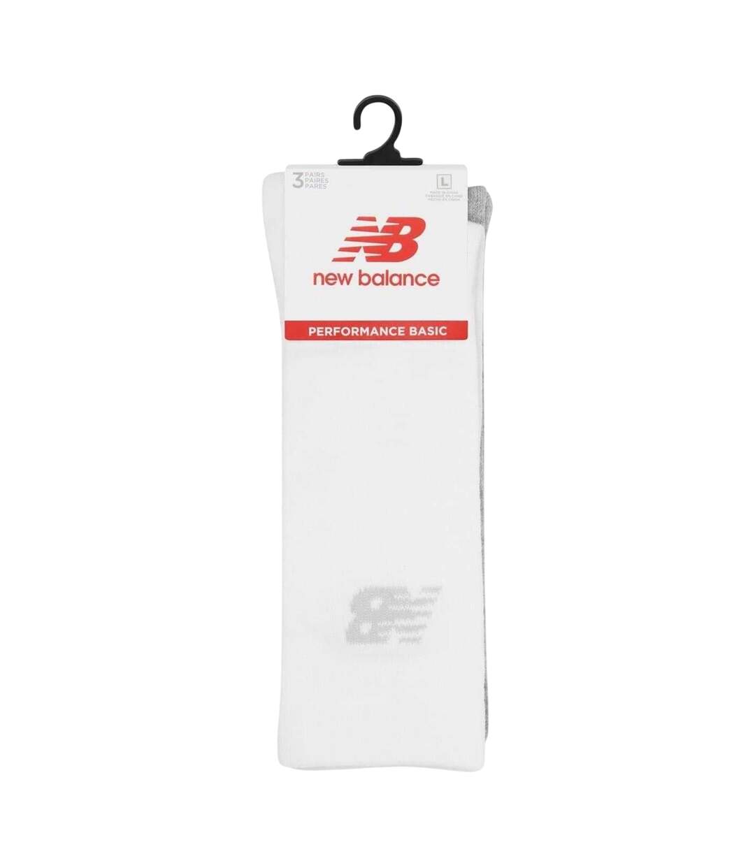 Pack Of 3  Unisex Adult Logo Crew Socks  White Multicoloured New Balance-2