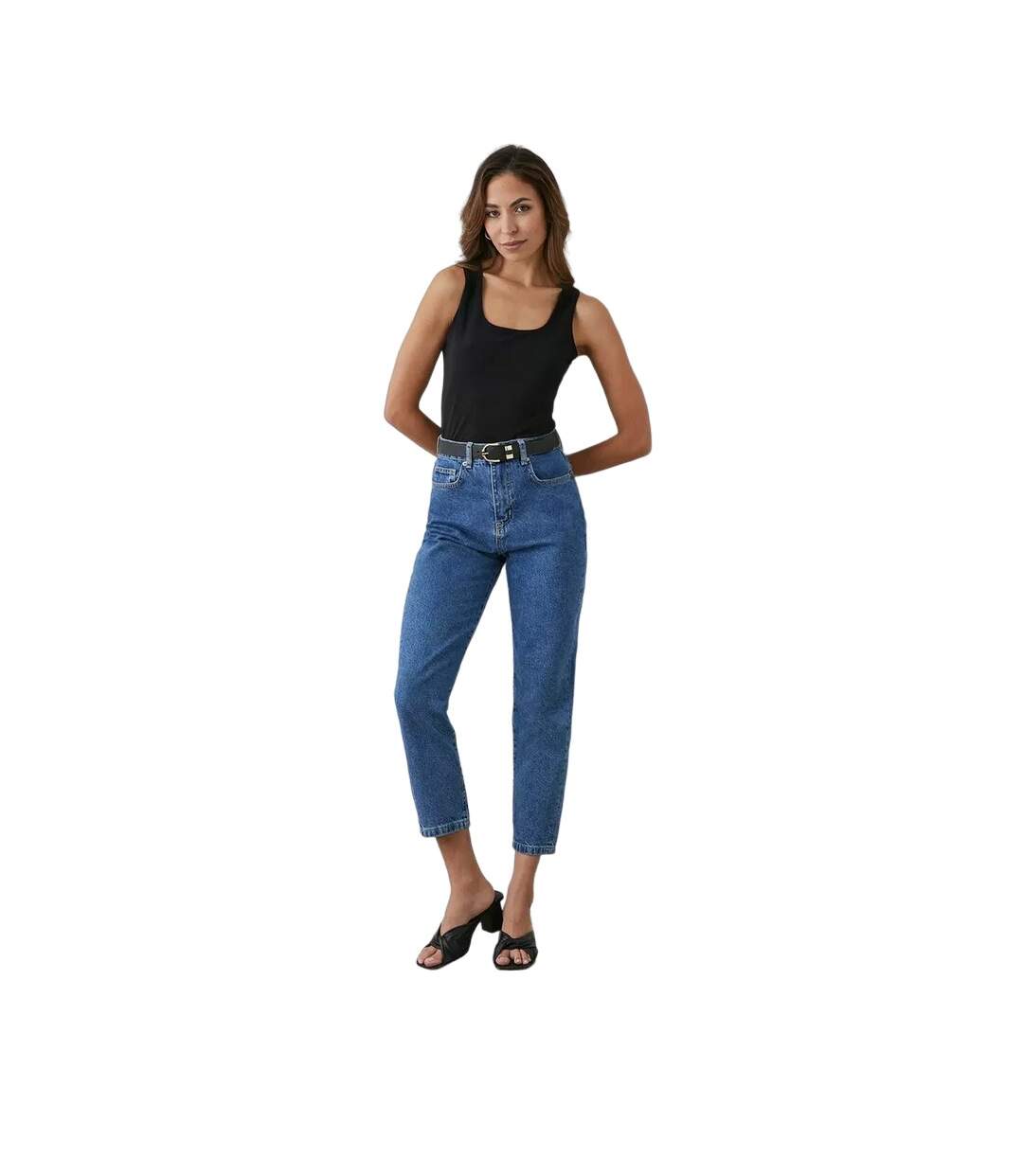 Womens/ladies straight ankle grazer jeans blue Principles