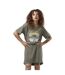 Robe t-shirt femme à col contrasté et print en coton Win Vondutch