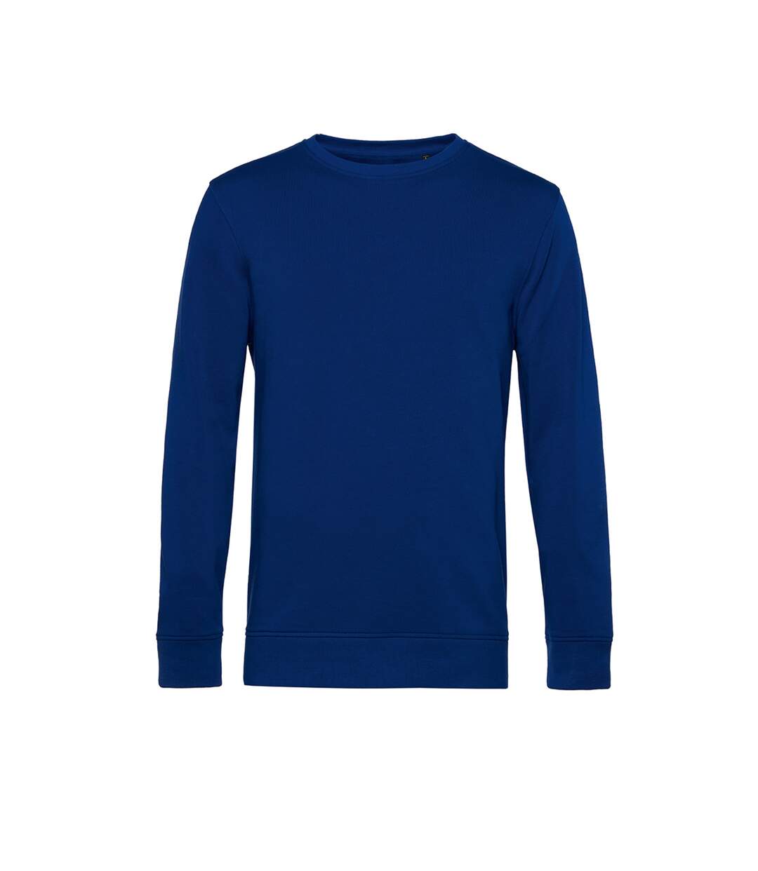 Mens organic crew neck sweat royal blue B&C-1