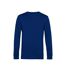 Mens organic crew neck sweat royal blue B&C-1