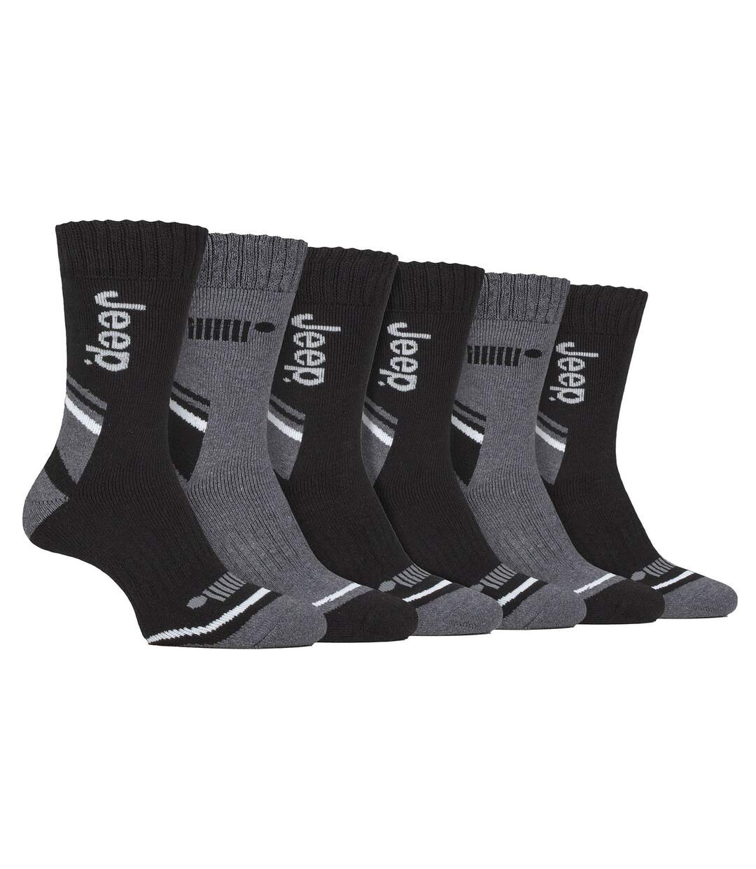 Mens 6 Pack Walking Boot Socks | Polyester Outdoor Socks for Hiking-1