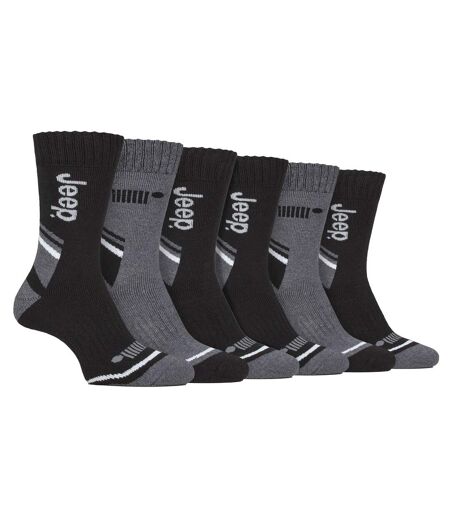 Mens 6 Pack Walking Boot Socks | Polyester Outdoor Socks for Hiking