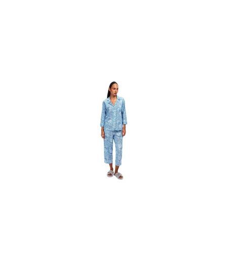 Ensemble De Pyjama Long Manches ¾ Motif/style Cachemire Femme Bleu Ralph Lauren