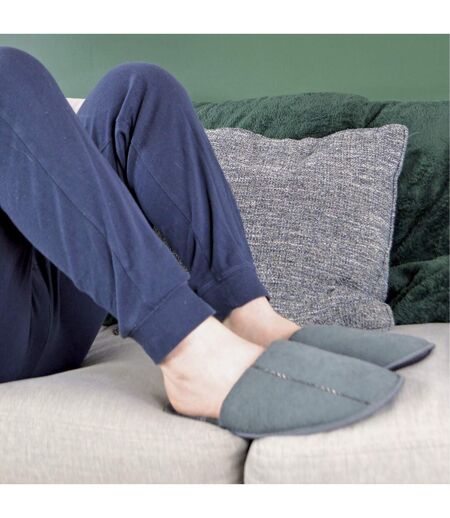 Mens Slip On Style Wide Back Mule Slippers