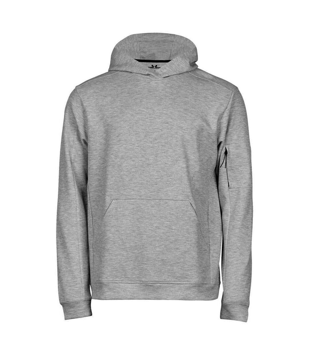 Sweat à capuche homme gris chiné Tee Jays-1