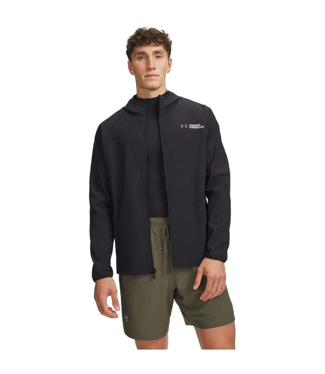 Mens Velociti Stormproof Full Zip Jacket Black Under Armour-1