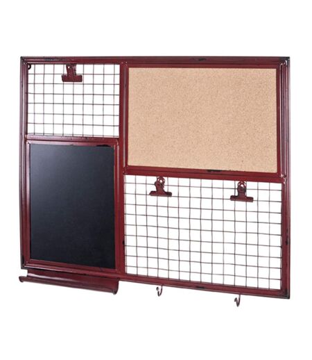Tableau Mémo en Métal Pense Bête 57cm Rouge