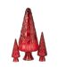 Sapin de Noël en Verre Cône 34cm Rouge-2