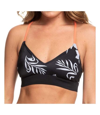 Haut De Bikini Noir/Blanc à fleurs Femme Roxy Fitness - XS