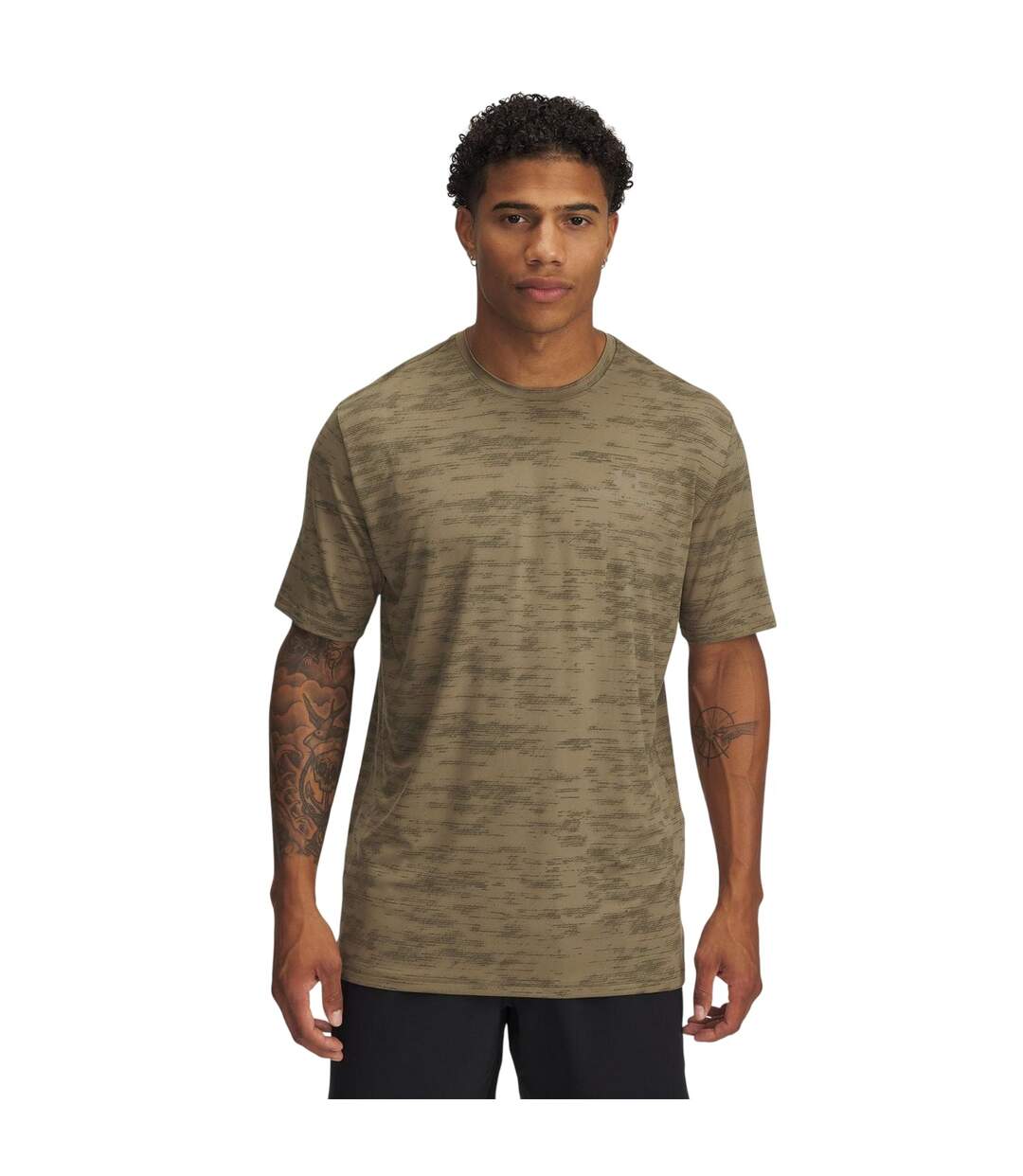 Mens Vanish Crew Neck T-shirt Brown Under Armour-1