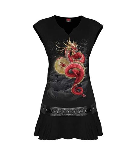 Mini robe shenlong femme noir Spiral Direct