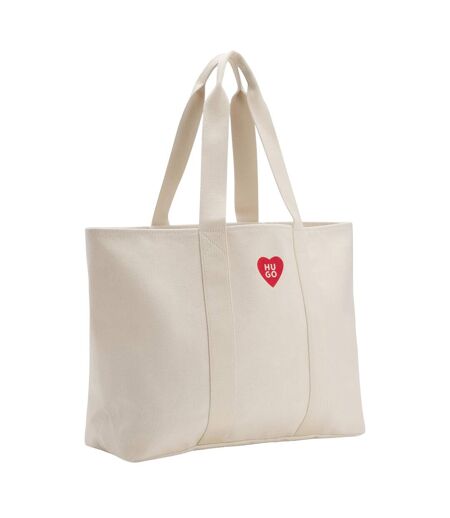 Becky Heart Canvas Everyday Tote Bag One Size White Hugo