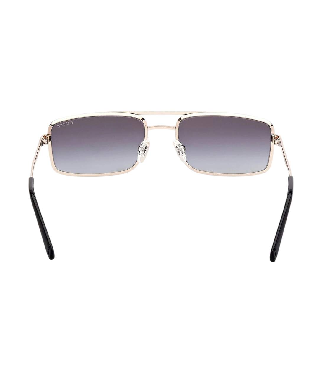 Unisex Adult Rectangular Sunglasses One Size Black Silver Guess-2