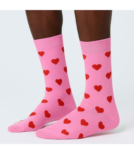 1 Pack Unisex Cotton Pink Valentines Heart Design Socks