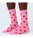 1 Pack Unisex Cotton Pink Valentines Heart Design Socks-3
