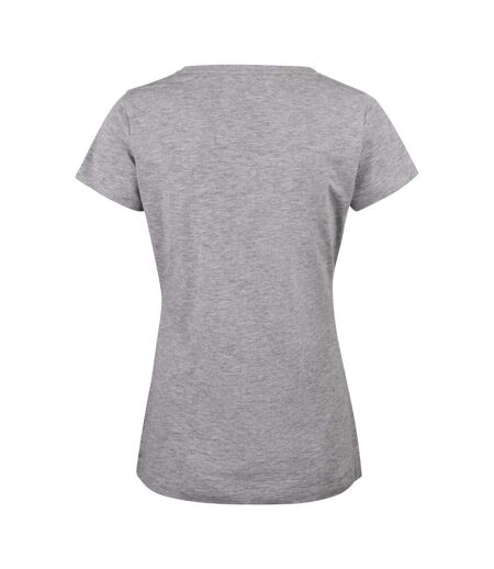 Womens/ladies Whailford V Neck T-shirt Grey Melange James Harvest