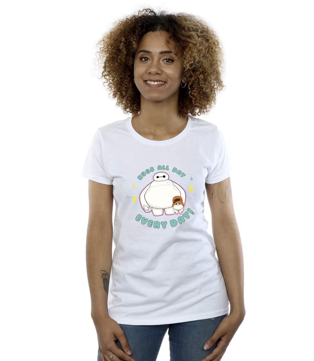 Disney - T-shirt BIG HERO BAYMAX HUGS EVERYDAY - Femme (Blanc) - UTBI13407-2