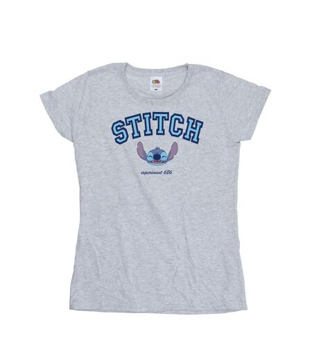 Disney T-shirt en coton collégial Lilo And Stitch Femme/Ladies (Gris sportif) - UTBI25442