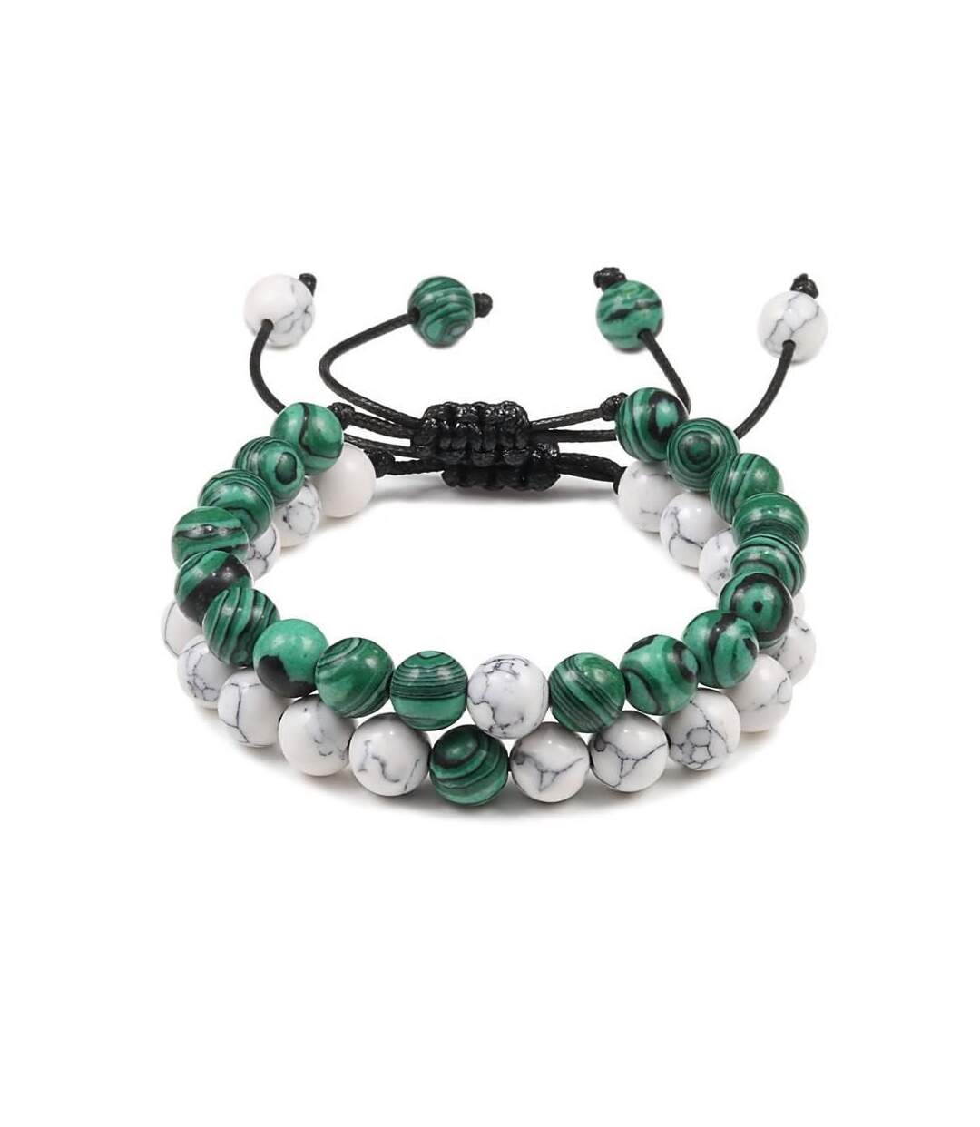 Bracelet distance Howlite et Malachite-1